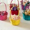 Wickerwise 5 Assorted Color Bamboo Wicker Round Baskets with Handles - Small Buckets for Easter Egg Hunts, Birthday Party Decorations, Gift Packing, Halloween Trick-or-Treating, and Candy Baskets